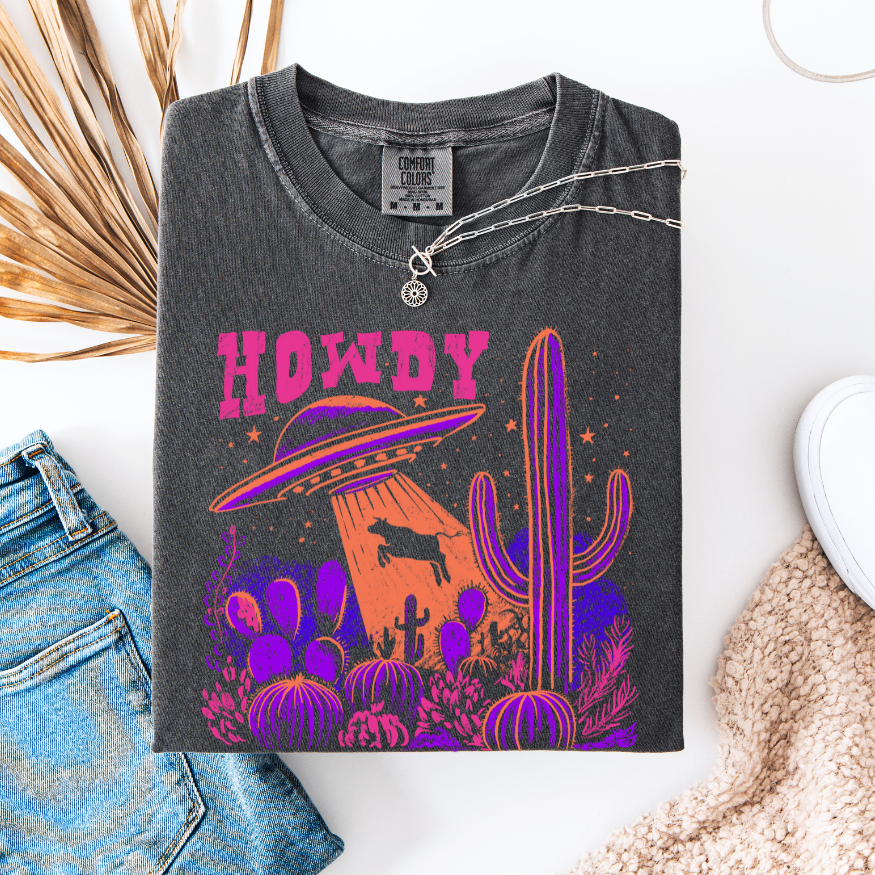 Pink Howdy UFO Graphic Tee
