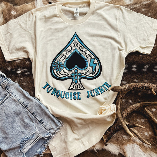 Turquoise Junkie Spade Graphic Tee