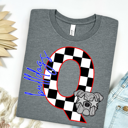 Block Letter Checker Graphic Tee