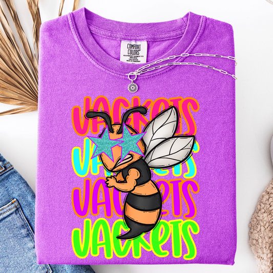 Neon Retro Repeat Mascot Tee Graphic Tee