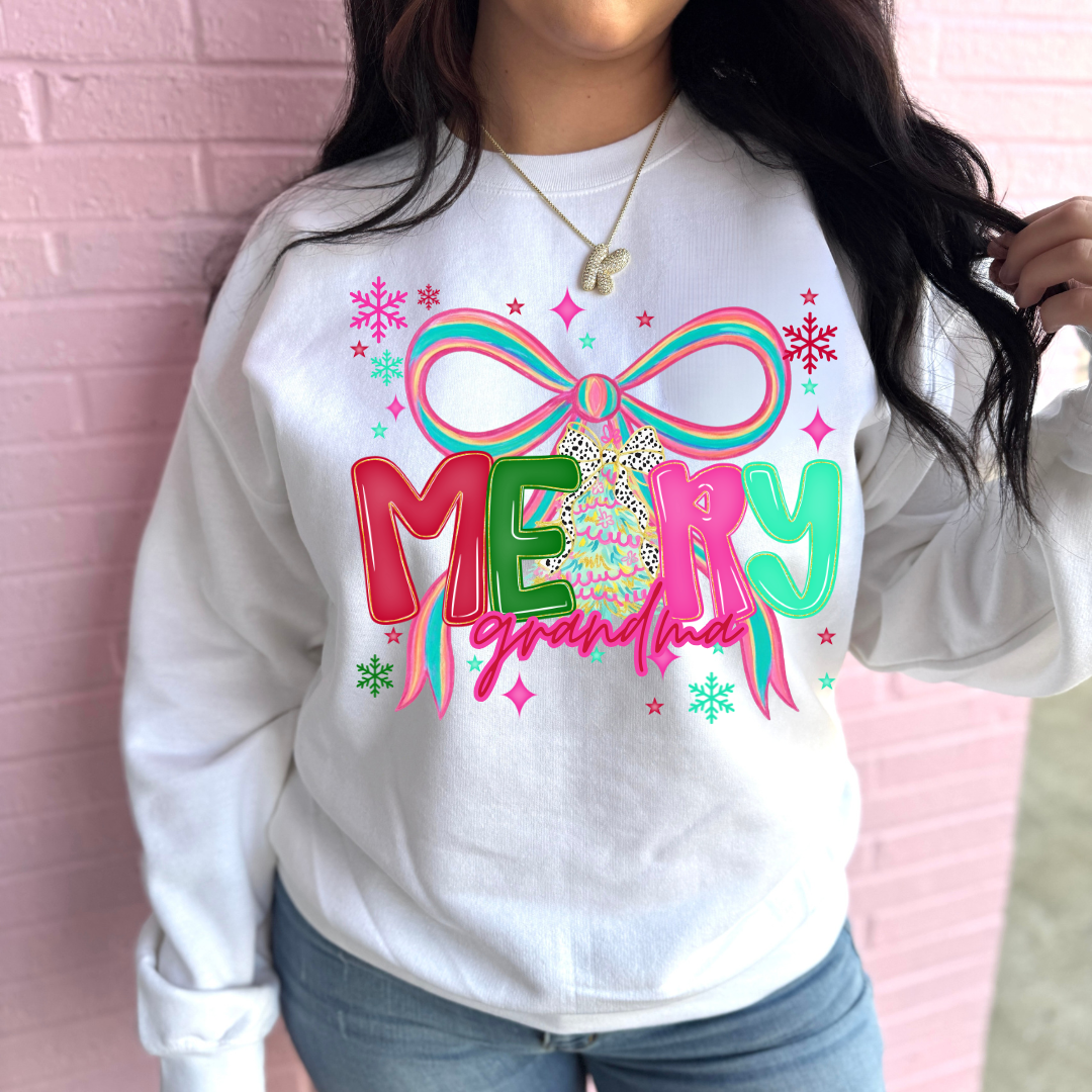 Merry Colorful (Custom Name) Graphic Crewneck