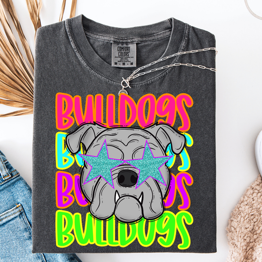 Neon Retro Repeat Mascot Tee Graphic Tee