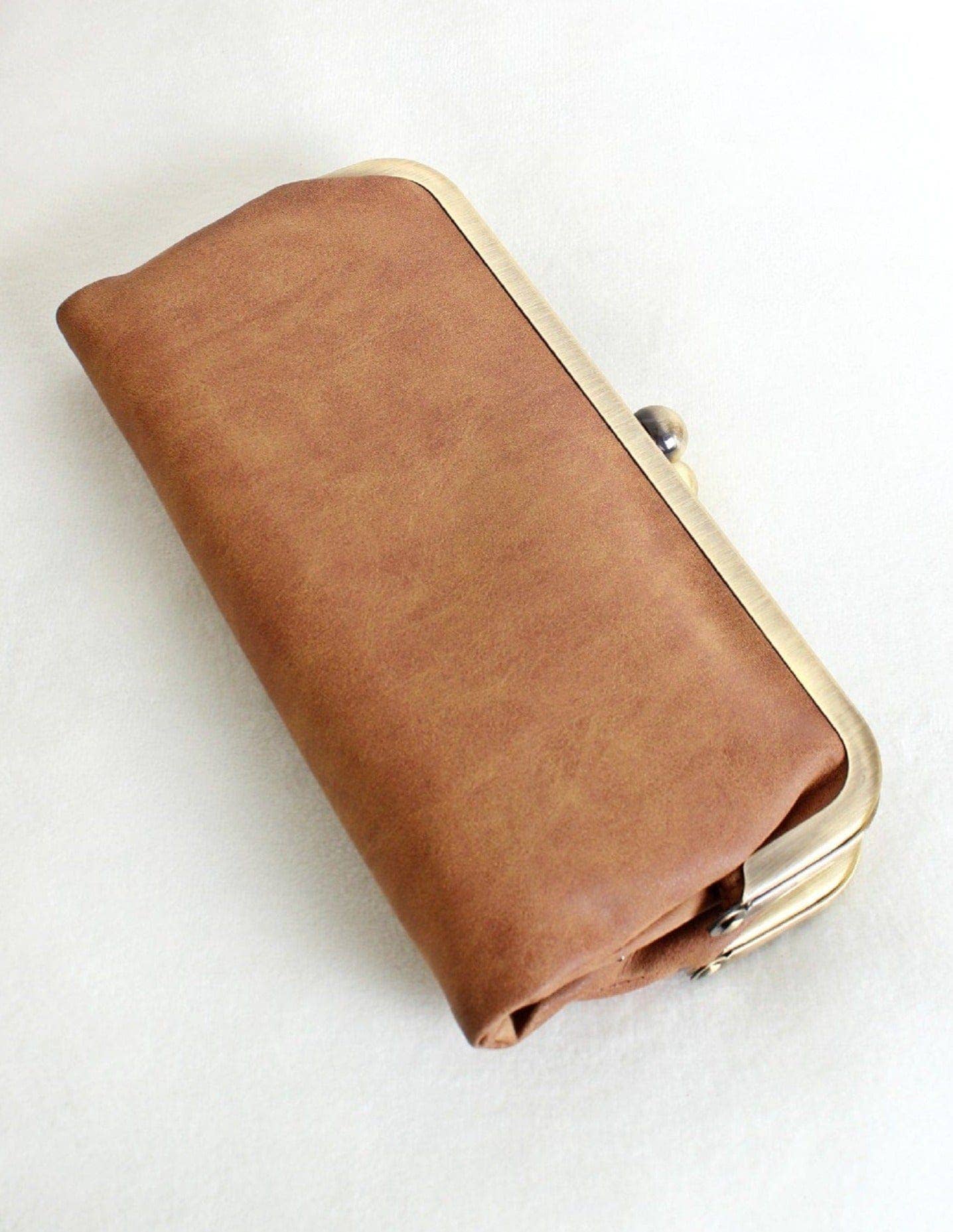 Lock Clutch Bag: Tan