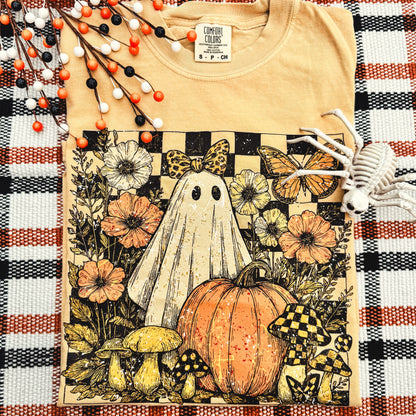 Checker Ghost Floral Soft Graphic Tee