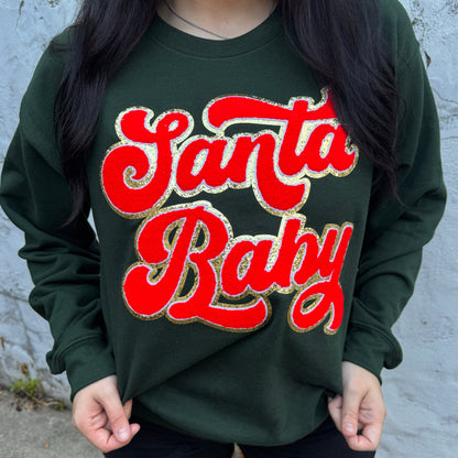 Santa Baby Patch Graphic Crewneck