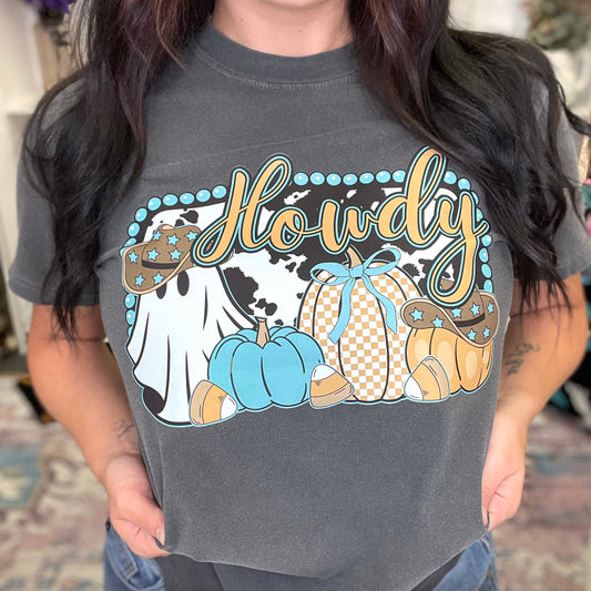 Howdy Turquoise Ghost Graphic Tee