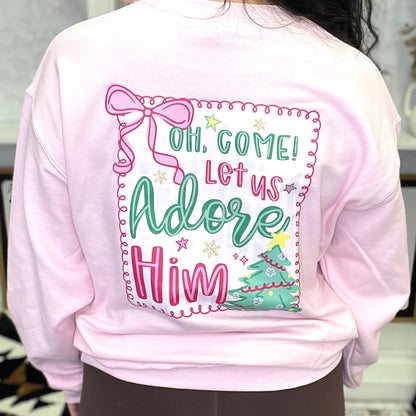 Adore Him Pink Graphic Crewneck