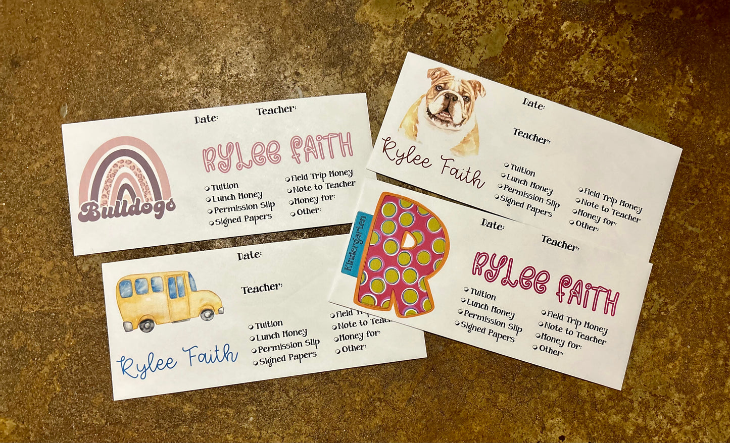 Back to School Envelopes