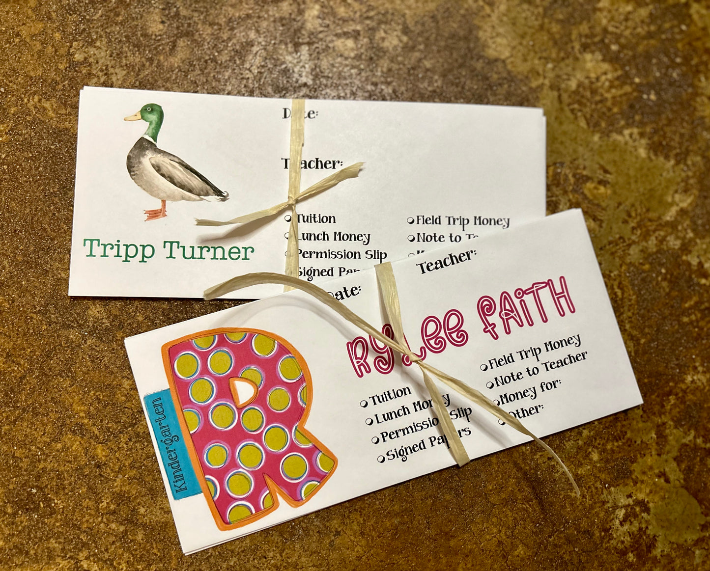 Back to School Envelopes