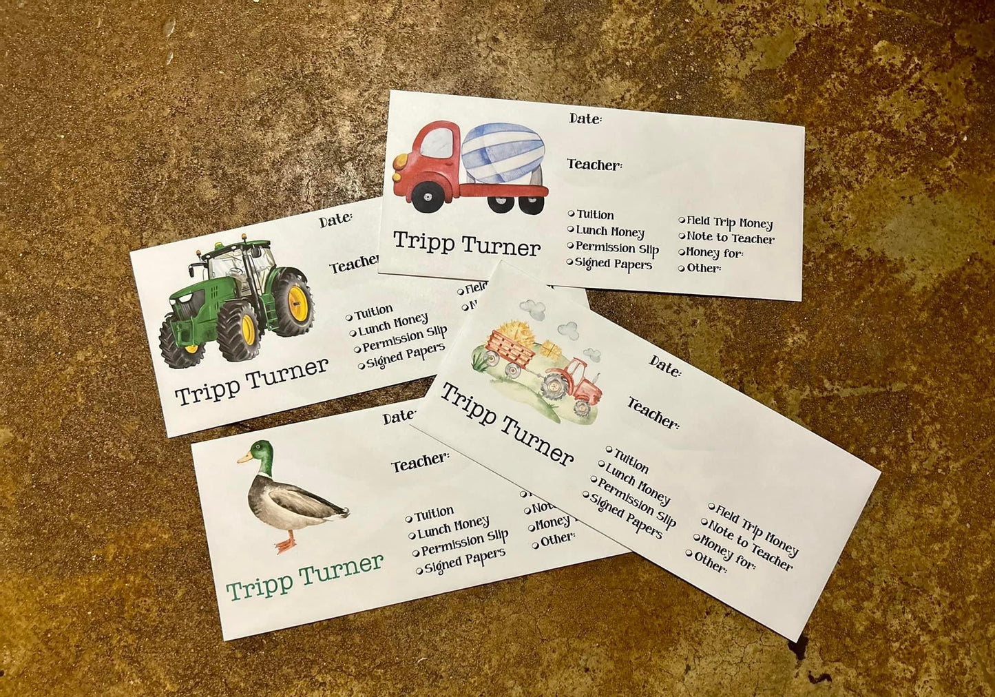 Back to School Envelopes