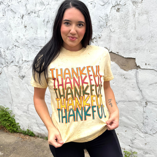 Colorful Thankful Thankful  Graphic Tee