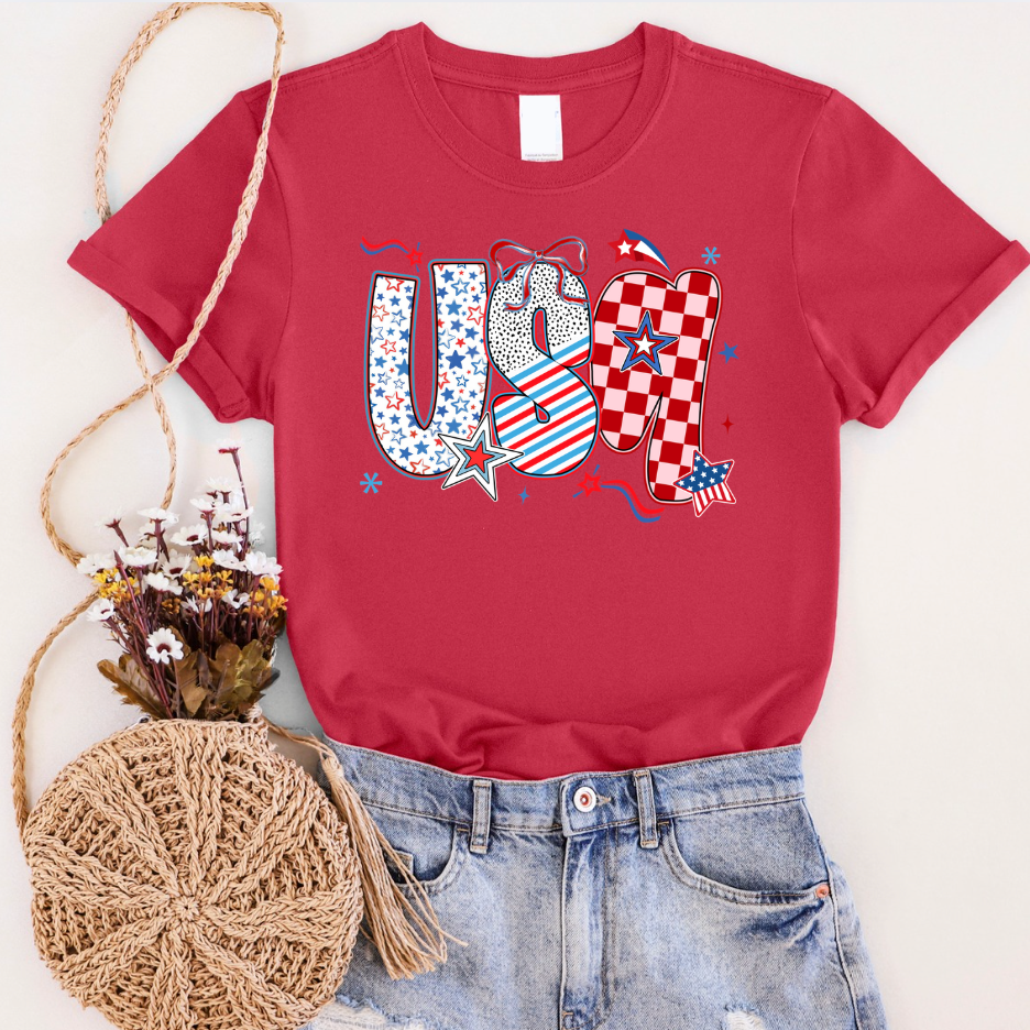Checkered USA Graphic Tee