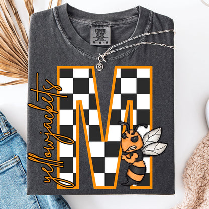 Block Letter Checker Graphic Tee