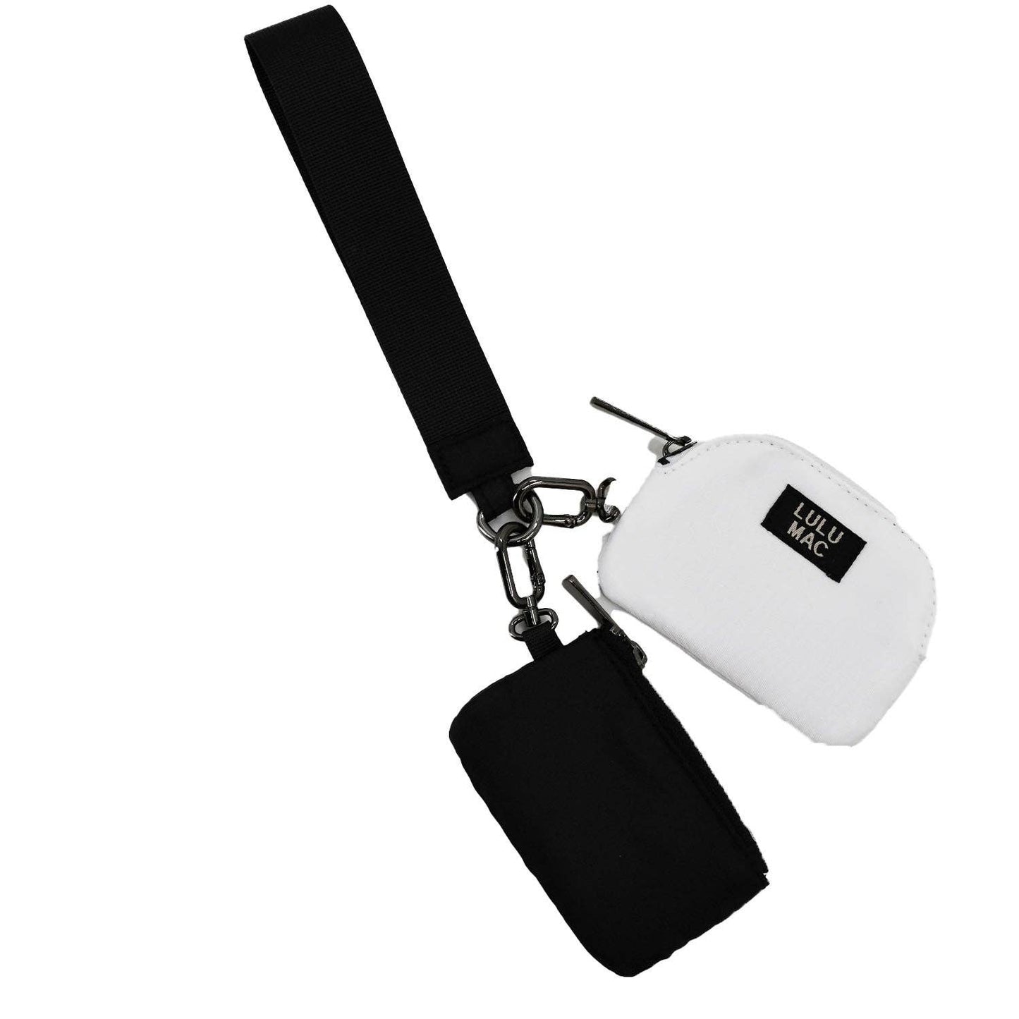 Black/White Lulu Mac Double Pouch Wristlets