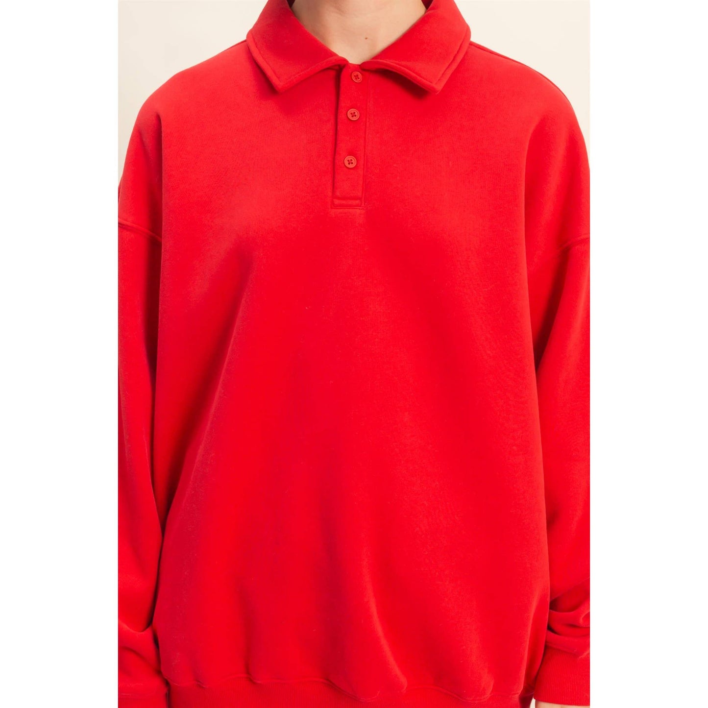Oversized Polo Collared Pullover