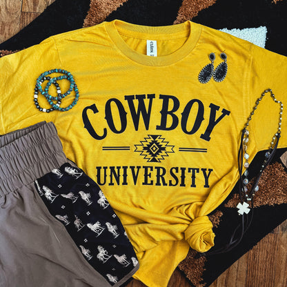FestiviTees Women - Apparel - Shirts - T-Shirts Cowboy University Western Soft Graphic Tee