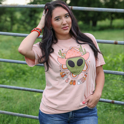 FestiviTees Women - Apparel - Shirts - T-Shirts Let’s Go Girls Alien Cowgirl Soft Graphic Tee