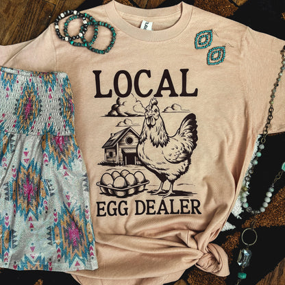 FestiviTees Women - Apparel - Shirts - T-Shirts Local Egg Dealer Farm Soft Graphic Tee