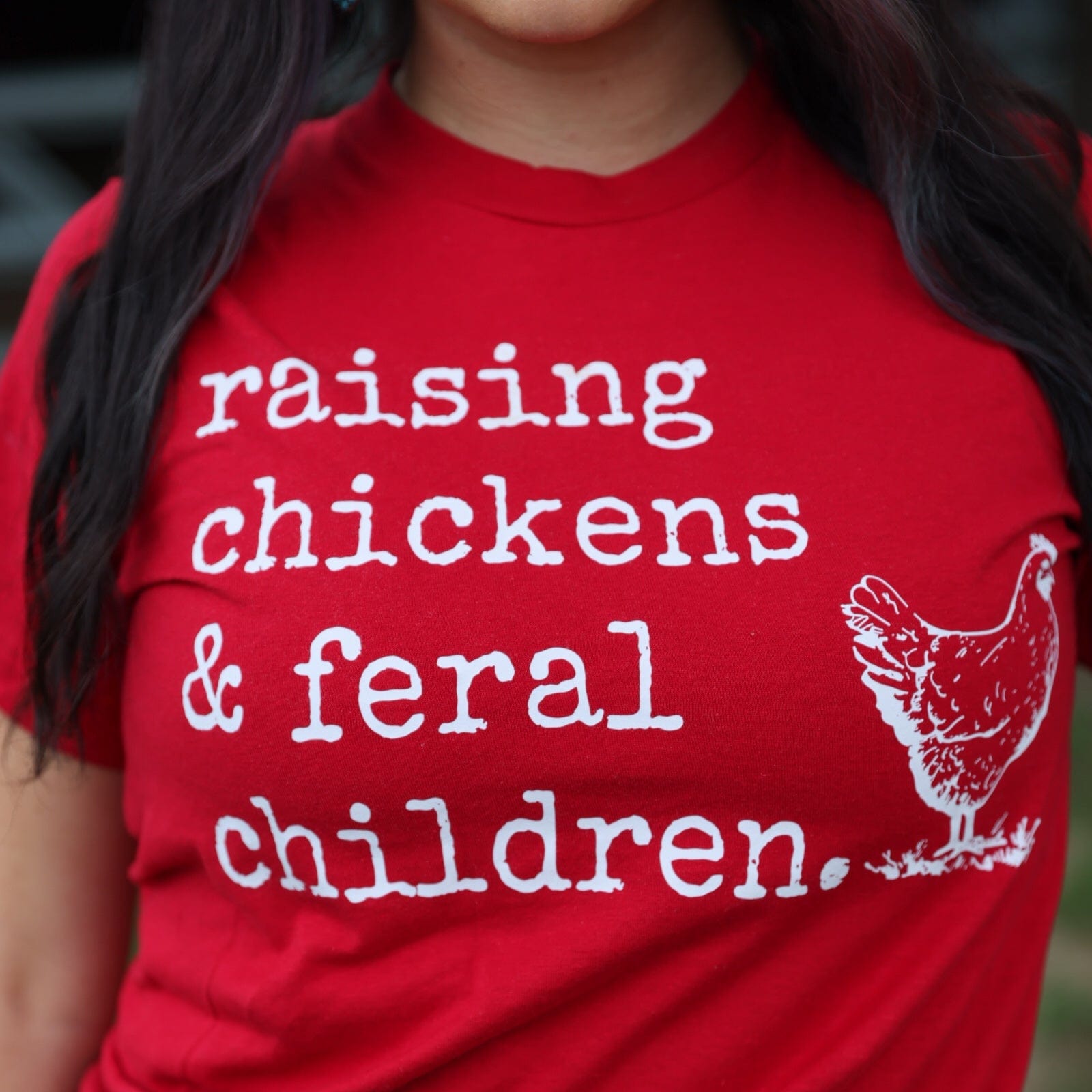 FestiviTees Women - Apparel - Shirts - T-Shirts Raising Chickens & Feral Children Soft Graphic Tee