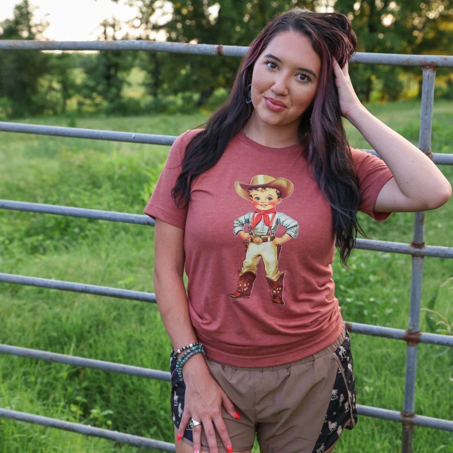 FestiviTees Women - Apparel - Shirts - T-Shirts Retro Cowboy Kid Soft Graphic Tee