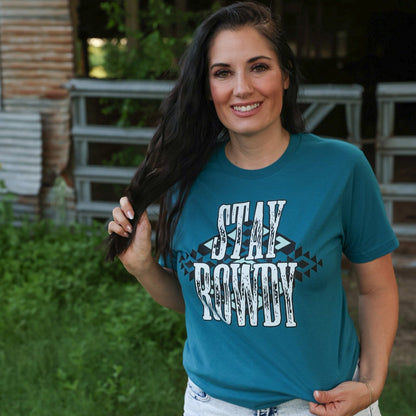 FestiviTees Women - Apparel - Shirts - T-Shirts Stay Rowdy Aztec Soft Graphic Tee