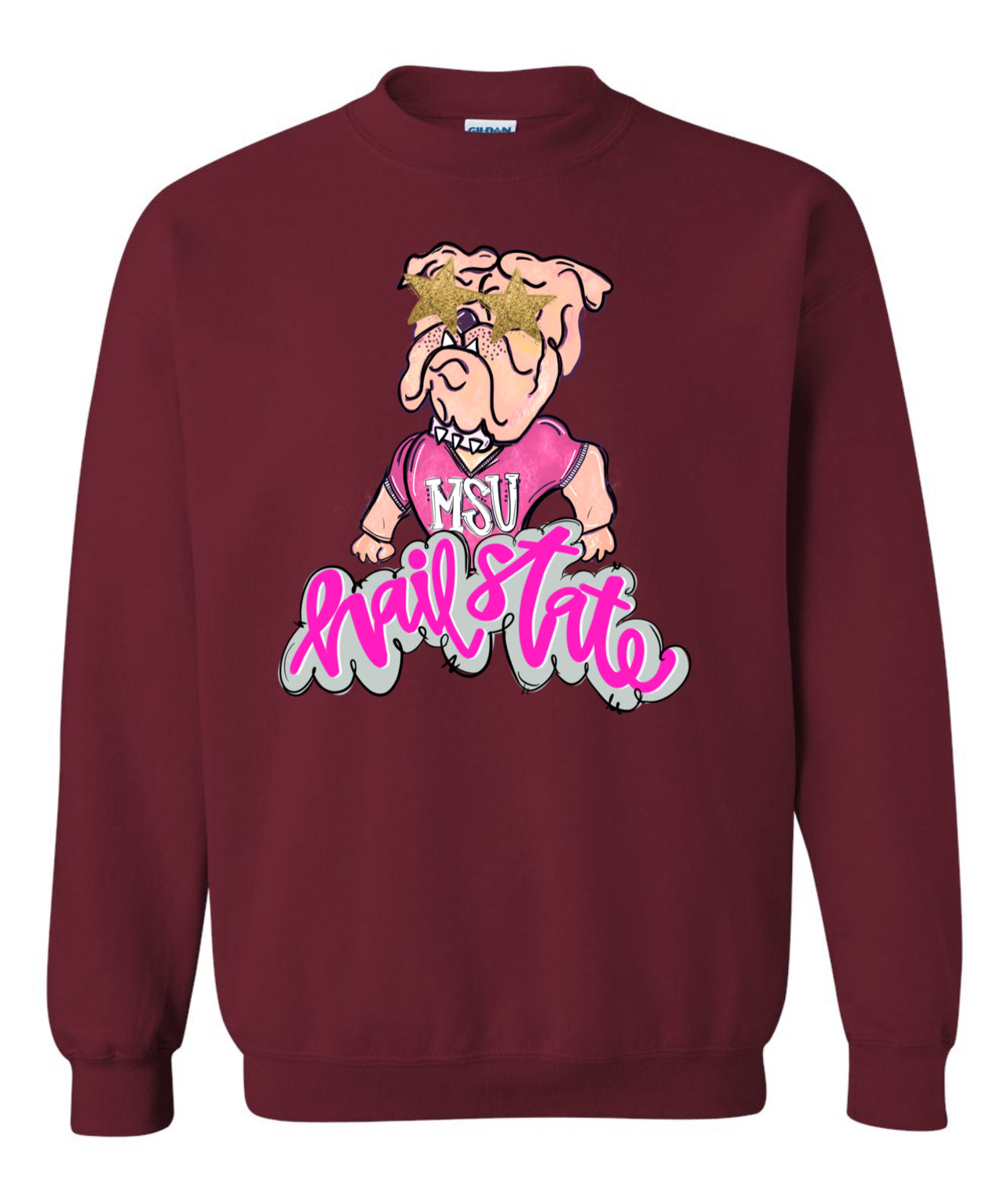 Bulldog Pink Mascot Sweatshirt