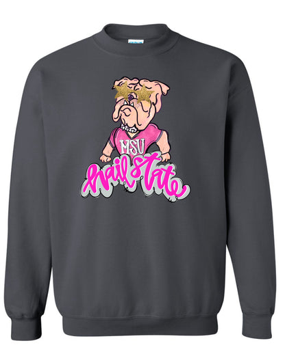 Bulldog Pink Mascot Sweatshirt